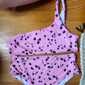 ZAFUL, Size L, Pink Dalmatian Bikini